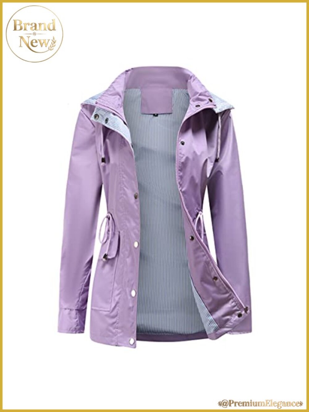 Women's Waterproof Raincoat Lightweight Lined Hooded Jacket